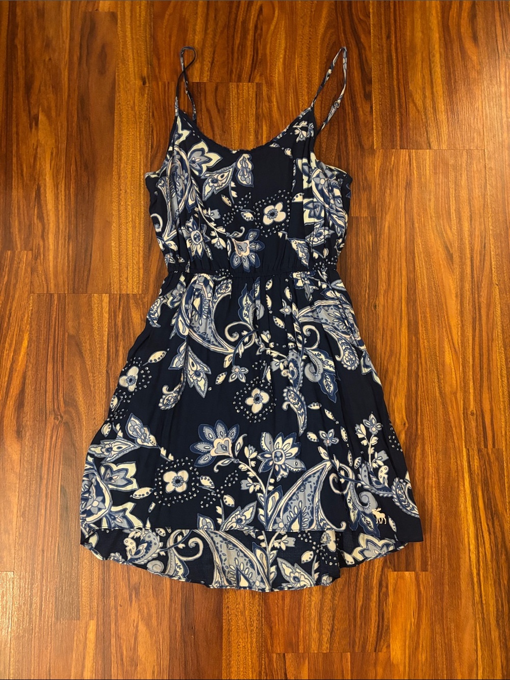 Abercrombie & Fitch Navy Paisley Print Spaghetti Strap Mini Dress Size M